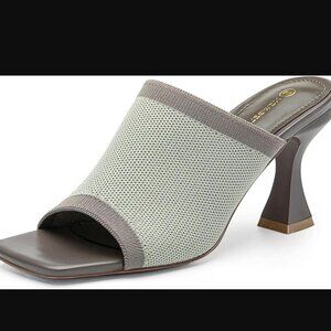 Minimalist Square Toe Heeled Sandals with 8cm Stiletto Heel